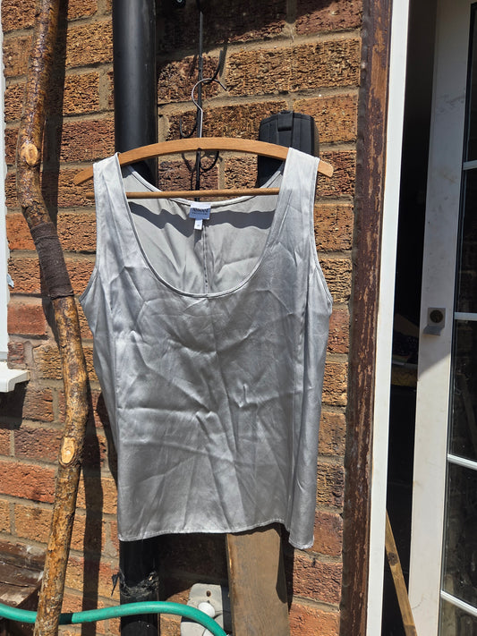 Armani Collezioni Silk Sleeveless Top | Silver