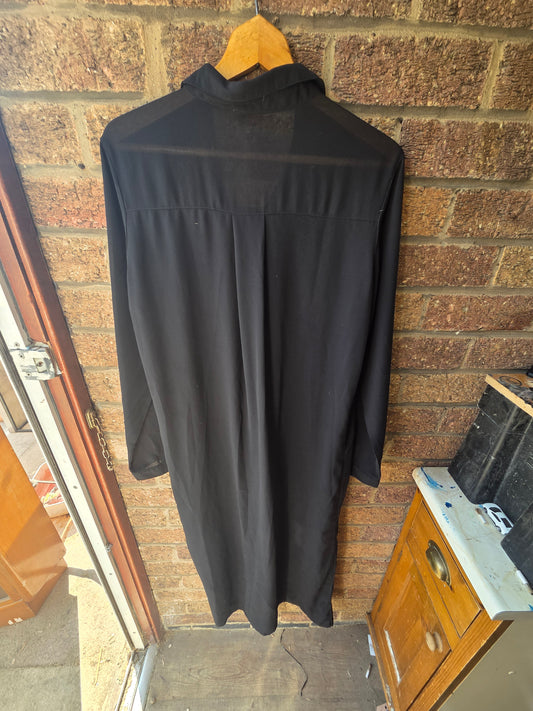 Brave Soul black longline shirt dress - back view