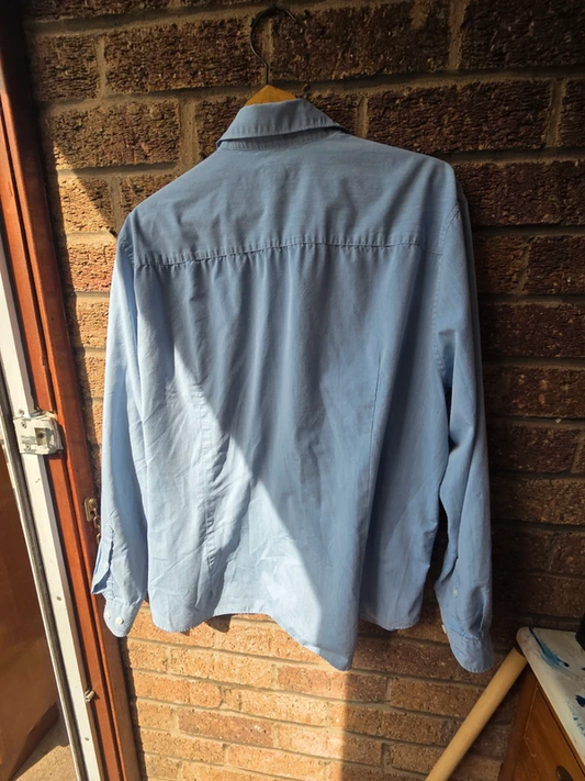 H&M pale blue slim fit shirt - back view
