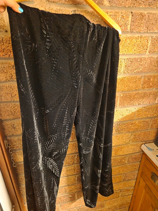 Betty Barclay black devoré velvet trousers - back view