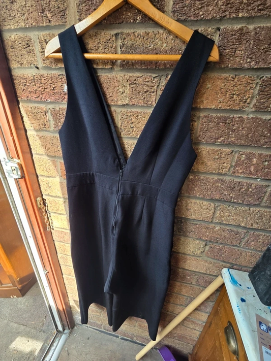 Miss Selfridge black playsuit - back view