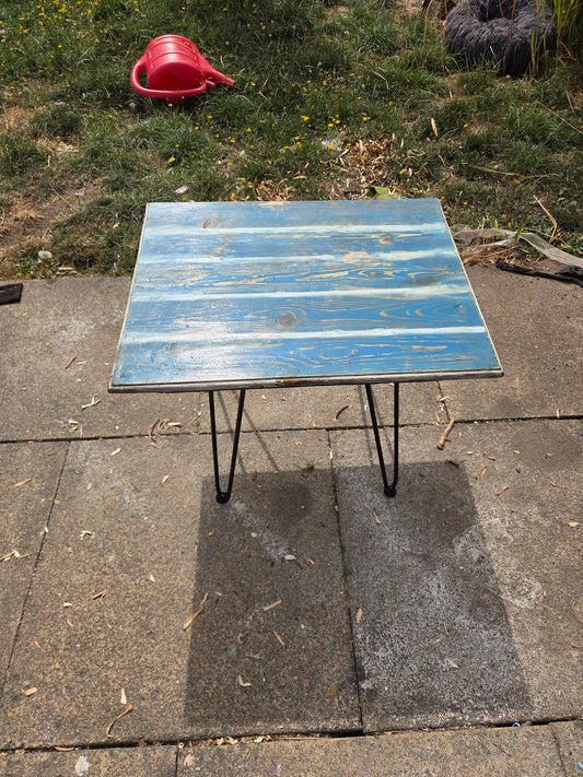 Reclaimed Wood Side Table | Hairpin Legs | Handmade