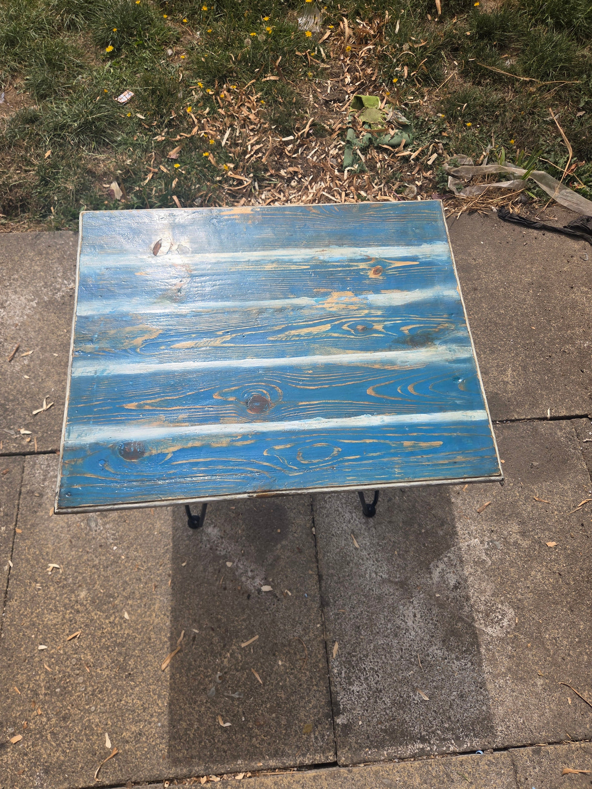 Reclaimed Wood Side Table | Hairpin Legs | Handmade