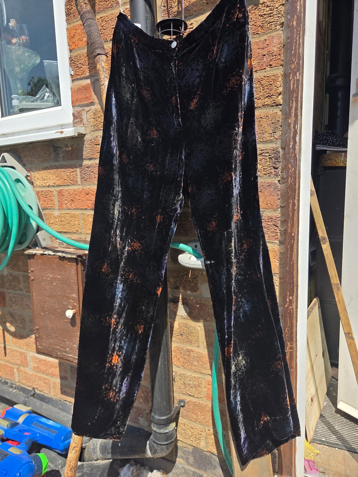 Country Casuals Devoré Velvet Wide-Leg Trousers | Black