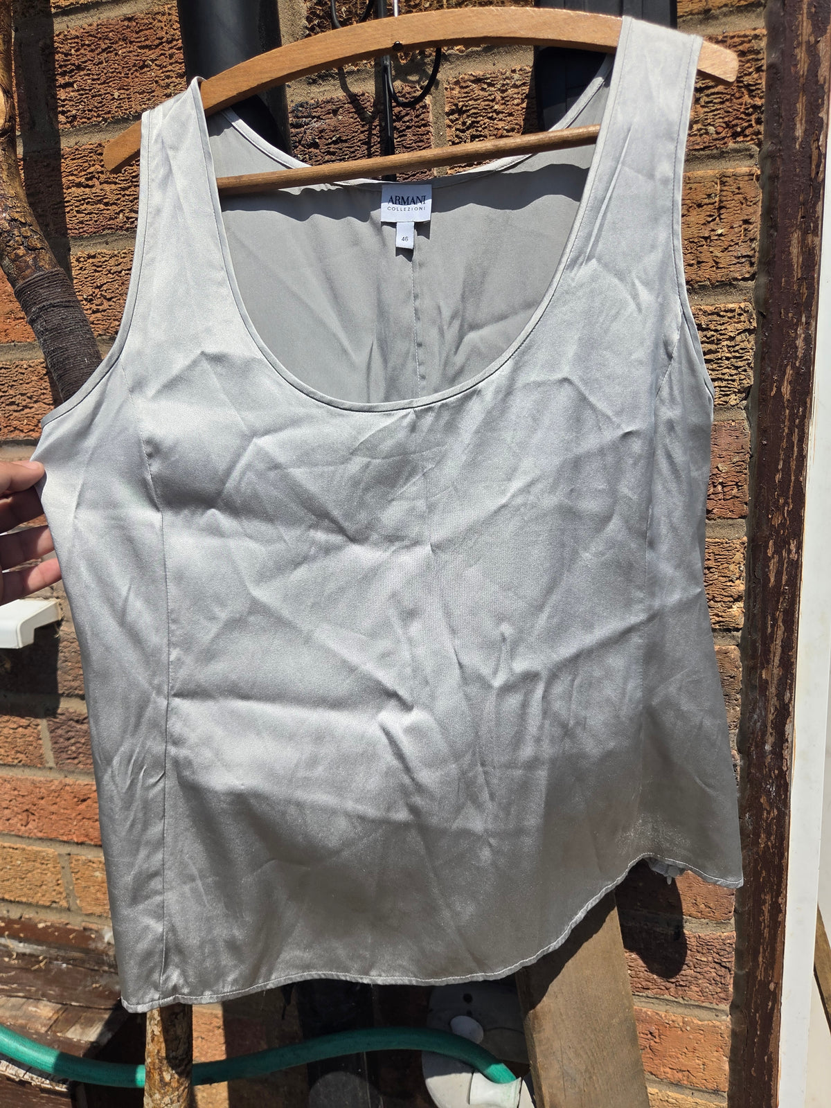 Armani Collezioni Silk Sleeveless Top | Silver