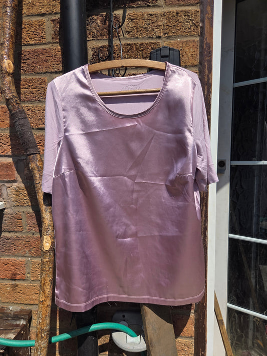Basler Satin Top | Dusty Pink Lilac