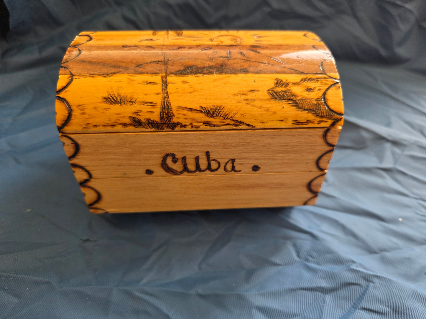 Pyrography Wooden Jewellery Box | Cuba Design