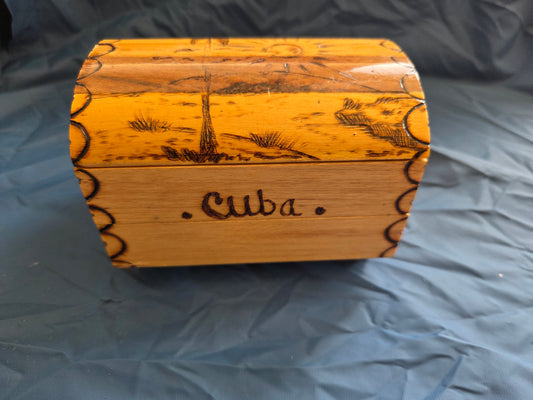 Pyrography Wooden Jewellery Box | Cuba Design