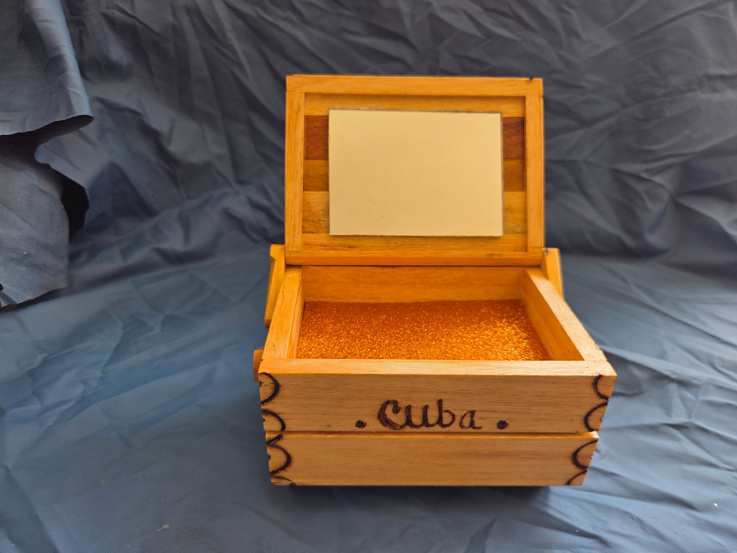 Pyrography Wooden Jewellery Box | Cuba Design
