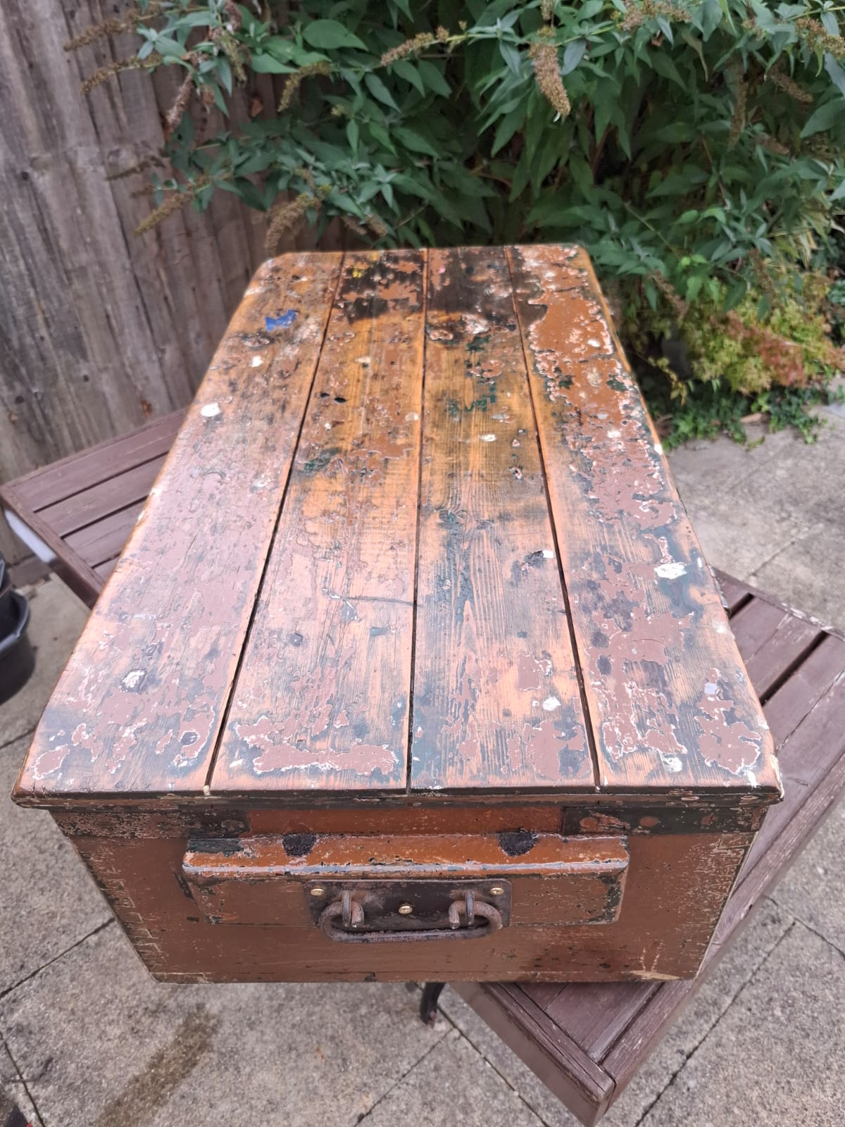 The Campaign Chest | Antique Distressed Wooden Trunk with Brass Lock