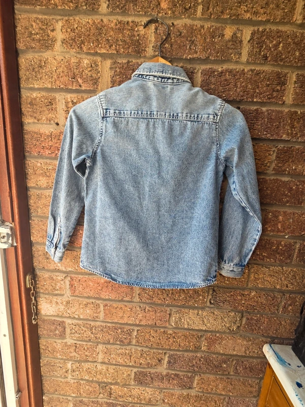Primark light wash denim shirt - back view