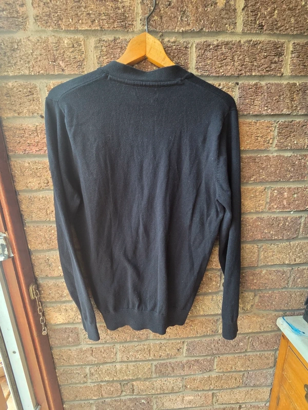 Burton Menswear black cardigan - back view