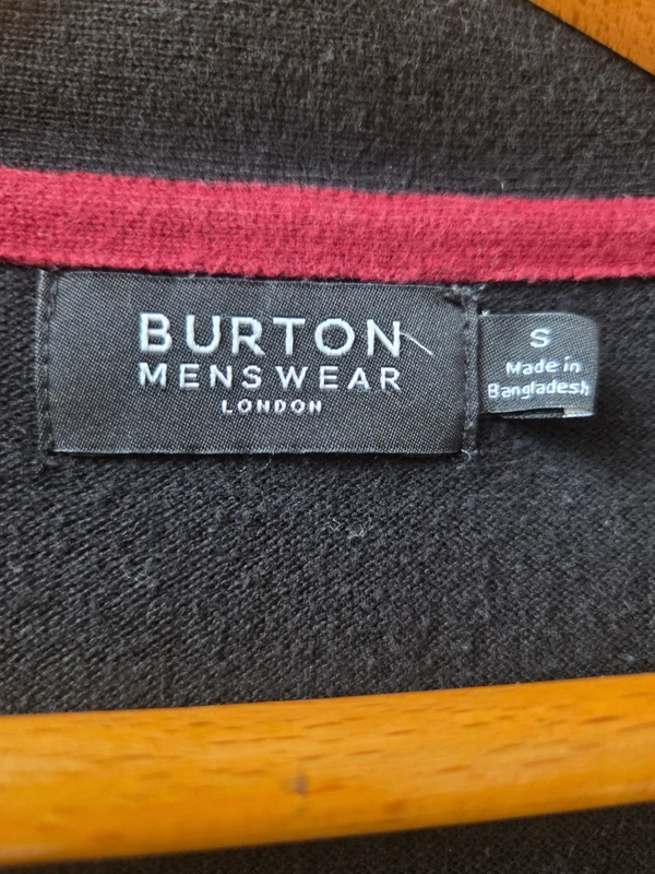 Burton Menswear London size S label