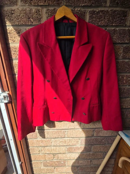Next Collection vintage red double breasted blazer - front view