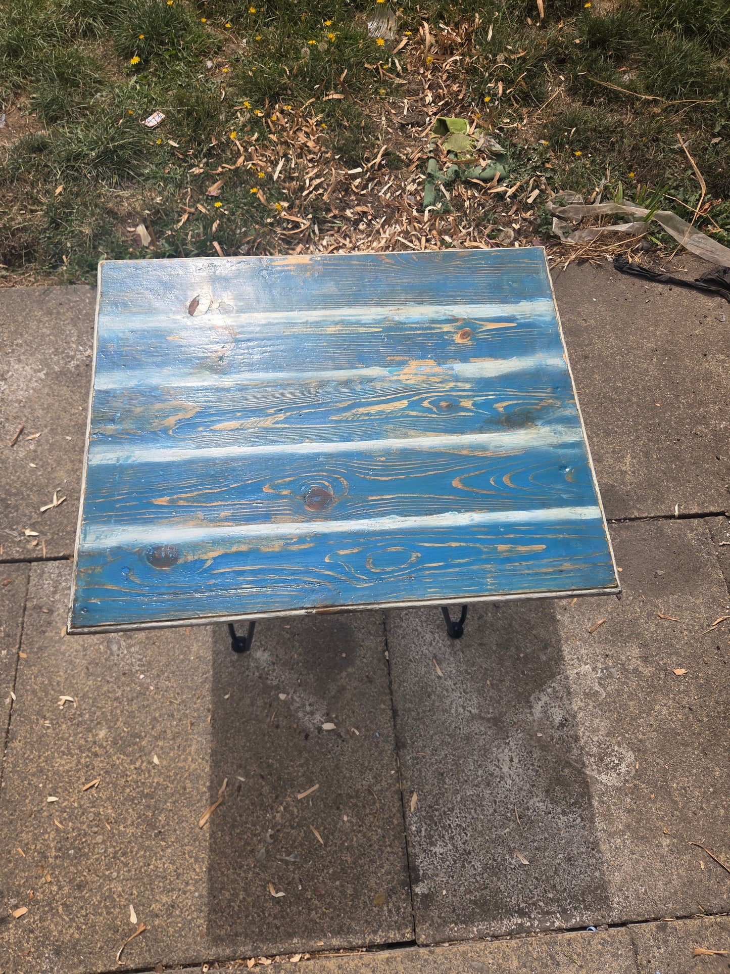 Reclaimed Wood Side Table | Hairpin Legs | Handmade