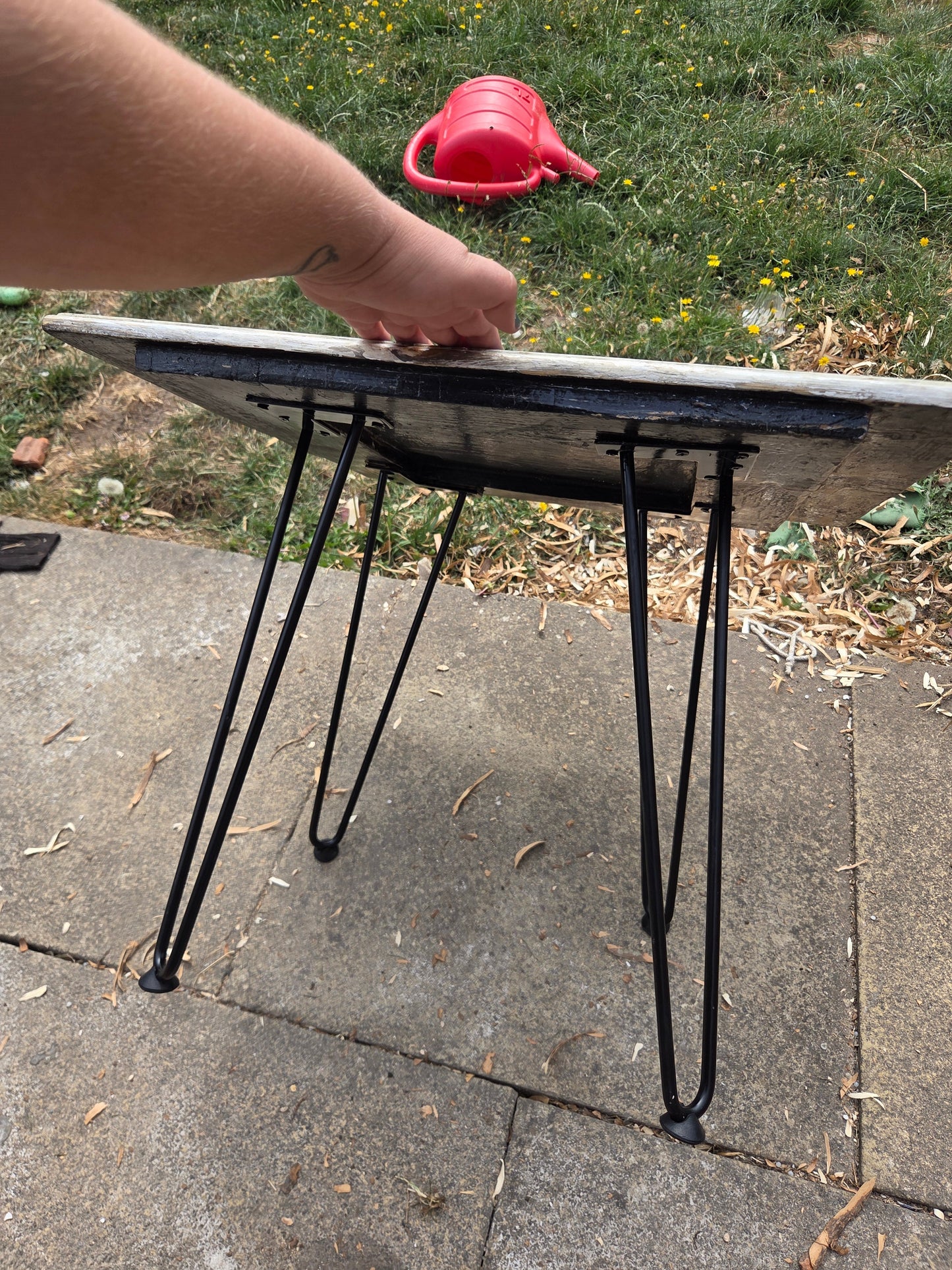 Reclaimed Wood Side Table | Hairpin Legs | Handmade